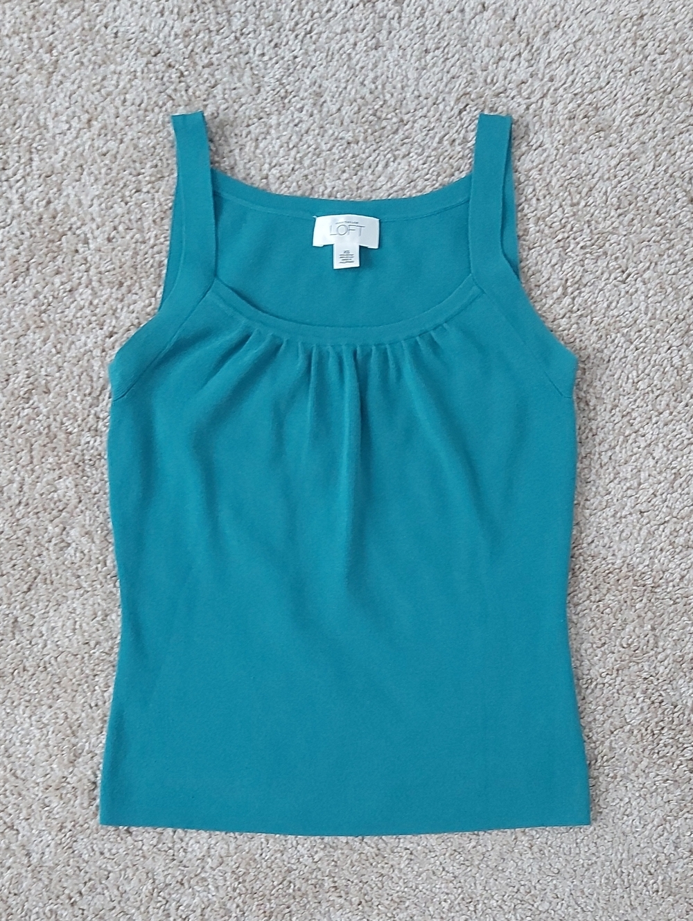 LOFT Teal Scoop Neck Tank Top